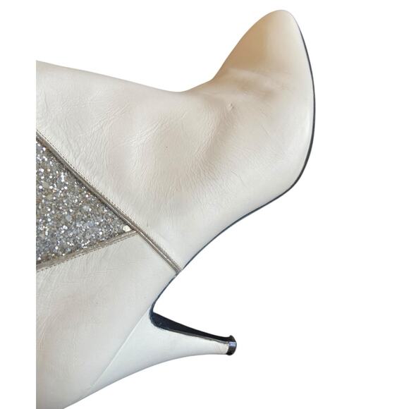 La Marca Glitter Heeled Boots Pointed Toe Western Cowgirl Made in Italy Size 7.5 - Picture 8 of 14